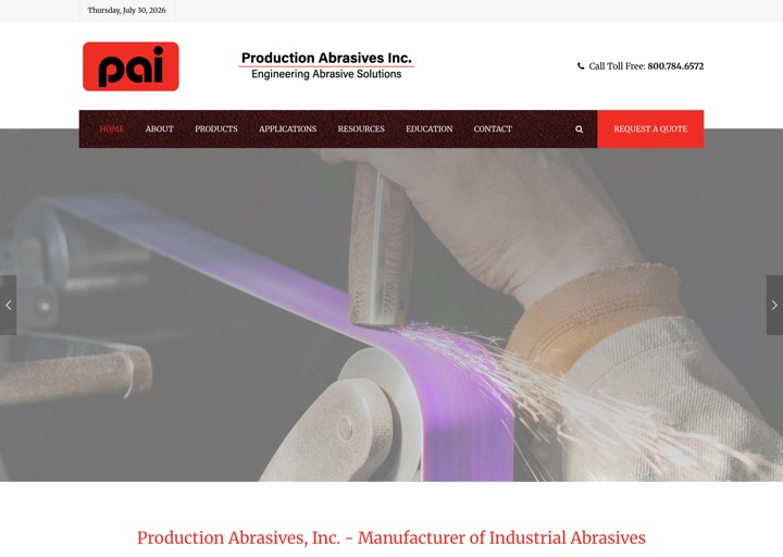 Homepage preview of Production Abrasives, Inc.